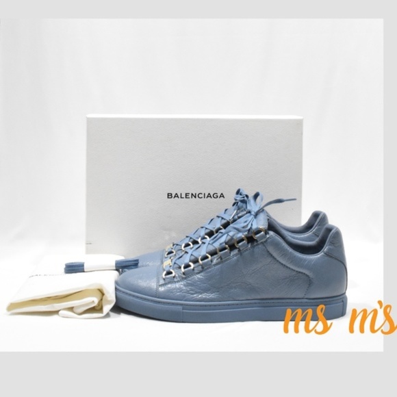 NIB Balenciaga Low Top Leather Lace Up Sneaker - Picture 1 of 8